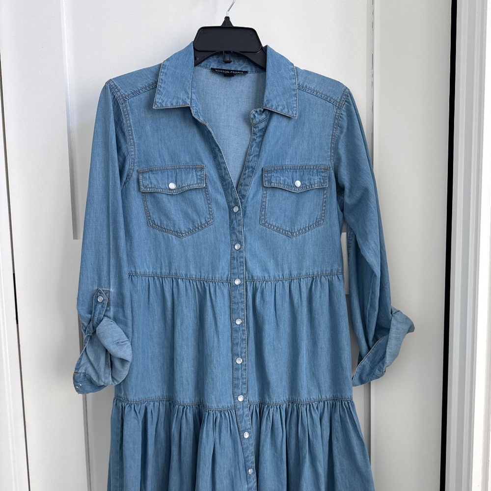 Boston Proper Denim Mini Dress